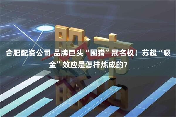 合肥配资公司 品牌巨头“围猎”冠名权！苏超“吸金”效应是怎样炼成的？