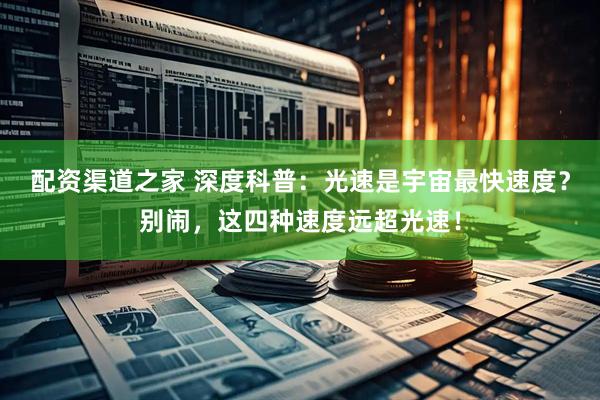 配资渠道之家 深度科普：光速是宇宙最快速度？别闹，这四种速度远超光速！